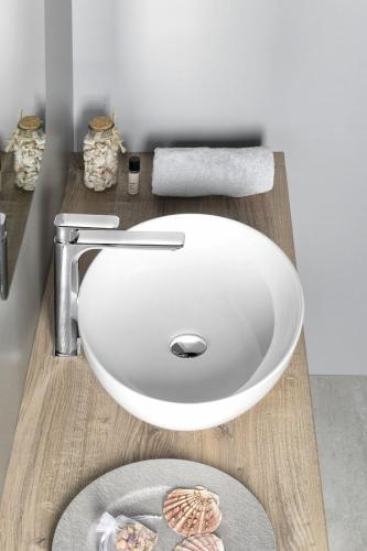 Umywalka nablatowa ceramiczna 51,5 x 14,5 x 39 cm biały OFELIE AR433 Sapho widok