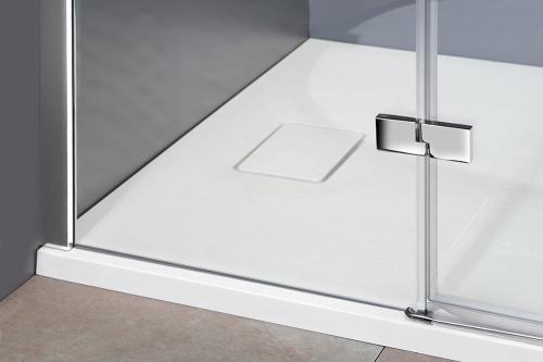 Drzwi prysznicowe skrzydłowe lewe szkło czyste 110x200 cm FORTIS LINE FL1011L Polysan z bliska