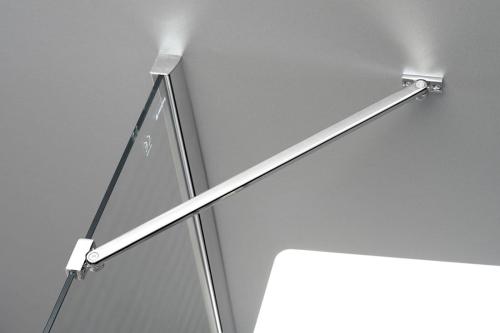 Drzwi prysznicowe skrzydłowe lewe szkło czyste 110x200 cm FORTIS LINE FL1011L Polysan wspornik