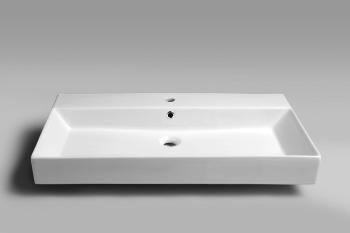 Umywalka ceramiczna meblowa 85 x 46 cm biały KARE 17085 Sapho z boku