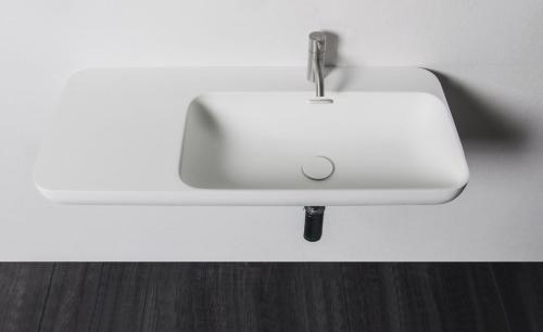 Umywalka rockstone 90 x 40 cm biały mat lewa NIAGARA WN972 Sapho wisząca