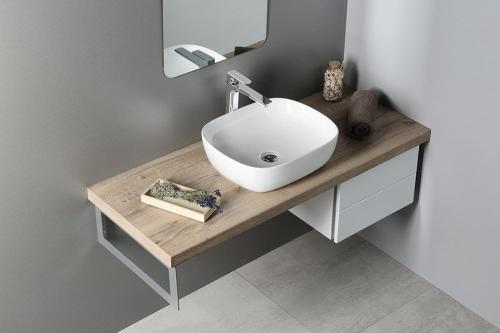 Umywalka nablatowa ceramiczna 48,5 x 39,5 cm biały AR419 Sapho  wizualizacja