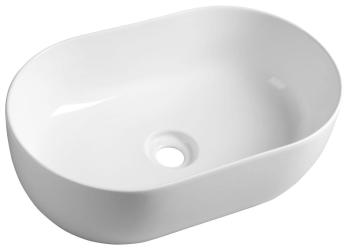 Umywalka nablatowa ceramiczna 50 x 36 cm biały ETELA EL055 Sapho