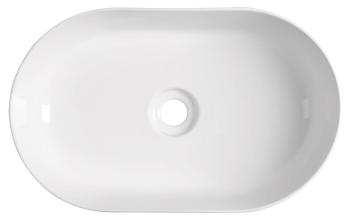 Umywalka nablatowa ceramiczna 50 x 36 cm biały ETELA EL055 Sapho z góry