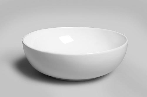 Umywalka ceramiczna nablatowa 40 x 14 cm biały RONDANE AR435 Sapho bok