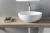 Umywalka ceramiczna nablatowa 40 x 14 cm biały RONDANE AR435 Sapho front