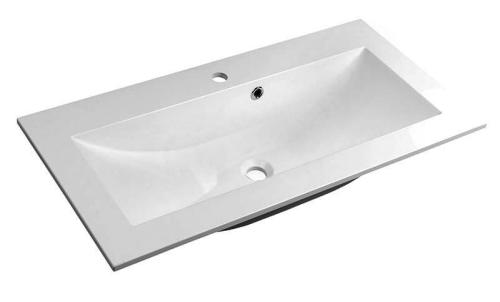 Umywalka kompozytowa wpuszczana w blat 90 x 45cm biały YUKON55900 Sapho z góry