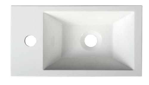 Umywalka kompozytowa mała 40 x 22 lewa biały AMAROK AR400 Sapho z góry