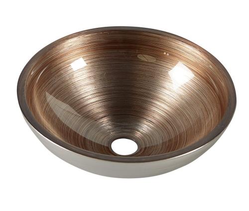 Umywalka nablatowa szklana 40 x 14 cm miedziany MURANO WENGE AL5318-66 Sapho