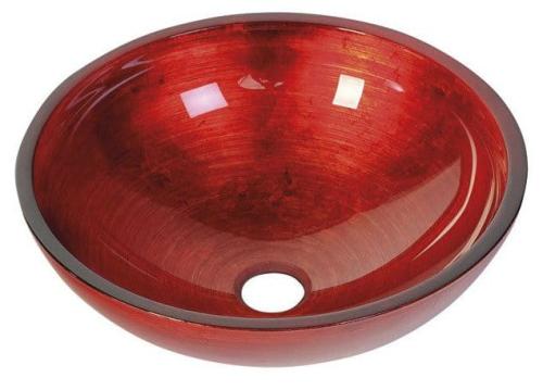 Umywalka nablatowa szklana 40 x 14 cm czerwony MURANO ROSSO AL5318-63 Sapho