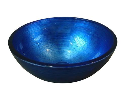 Umywalka nablatowa szklana 40 x 14 cm niebieski MURANO BLU AL5318-65 Sapho