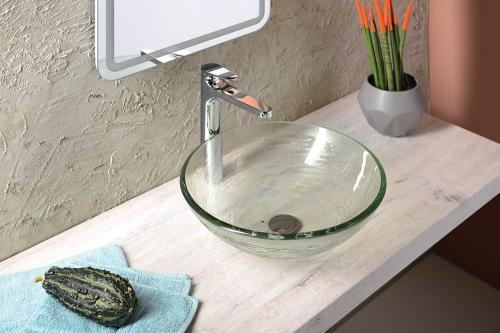 Umywalka nablatowa szklana 42 x 14 cm RIPPLE 2501-18 Sapho  z góry