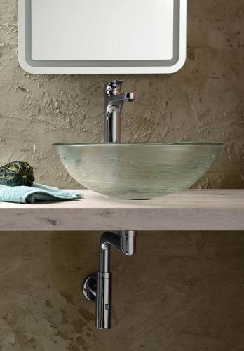 Umywalka nablatowa szklana 42 x 14 cm RIPPLE 2501-18 Sapho aranżacja