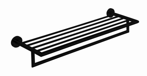 DARK Półka na ręcznik z relingiem czarny mat 50 cm 104219070 Bemeta