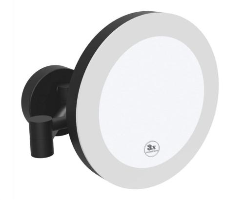 DARK Lusterko kosmetyczne z oświetleniem LED Ø200 mm IP44 czarne 116101770 Bemeta