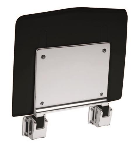 Siedzisko prysznicowe czarne 34 x33 cm 203125074 Bemeta złożone