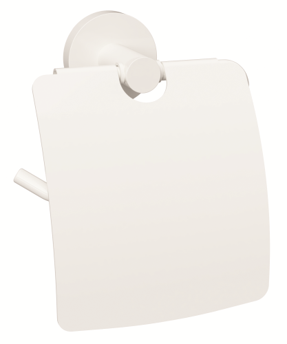 WHITE wieszak biały na papier toaletowy z pokrywką 104112014 Bemeta