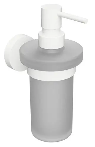 WHITE dozownik do mydła szklany z białym uchwytem 230 ml 104109014 Bemeta
