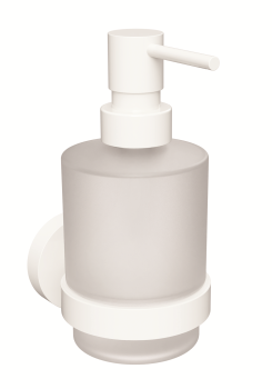 WHITE dozownik do mydła szklany z białym uchwytem MINI 200 ml 104109104 Bemeta