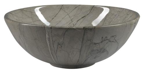 Umywalka nablatowa ceramiczna 42 x 16,5 cm szary marmur Dalma MM113 Sapho z boku