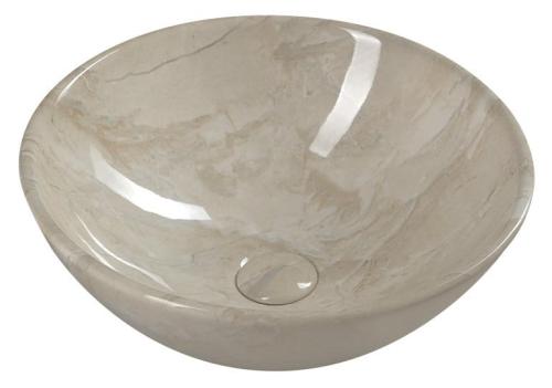 Umywalka nablatowa ceramiczna 42 x 16,5 cm beżowy marmur Dalma MM127 Sapho  Sapho