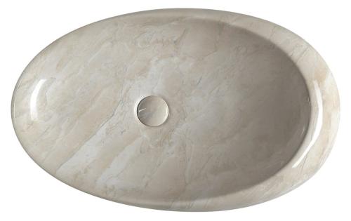 Umywalka nablatowa ceramiczna 68 x44 x 16,5 cm beżowy marmur Dalma MM327 Sapho z góry