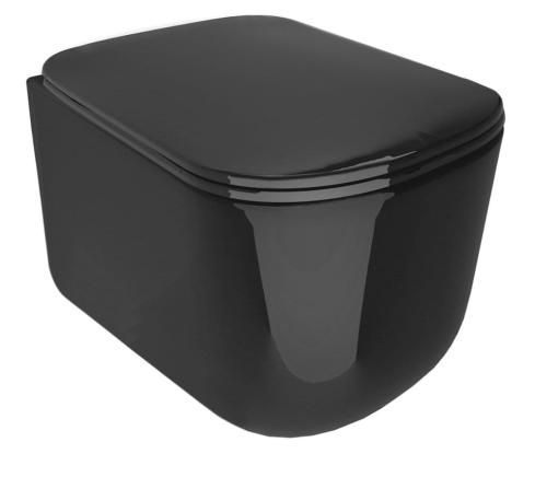 Miska WC podwieszana RIMLESS 35 x 54 cm czarny mat TRIBECA 511431 Kerasan