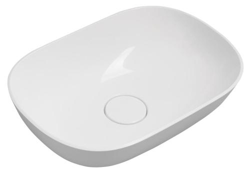 Umywalka nablatowa kompozytowa 50 x 35 cm biały ERIDAN ER500 Sapho