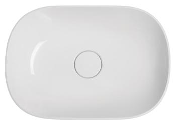 Umywalka nablatowa kompozytowa 50 x 35 cm biały ERIDAN ER500 Sapho z góry