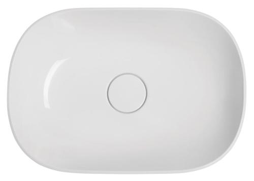 Umywalka nablatowa kompozytowa 50 x 35 cm biały ERIDAN ER500 Sapho z góry