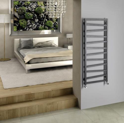Grzejnik łazienkowy 500 x 1334 mm antracyt 490 W ZIG ZG513A Sapho wizualizacja