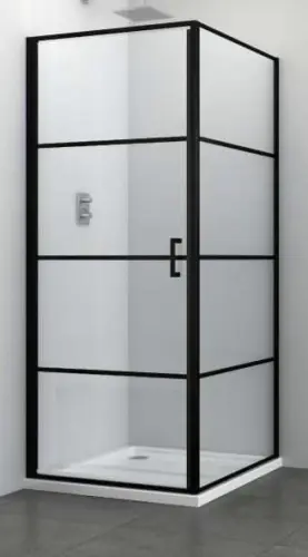 ELITE BLACK Ścianka prysznicowa profil czarny mat 80x195 cm F80B3 Sanotechnik