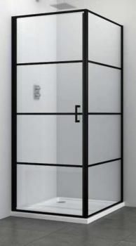 ELITE BLACK Ścianka prysznicowa profile czarny mat 90x195 cm F90B3 Sanotechnik