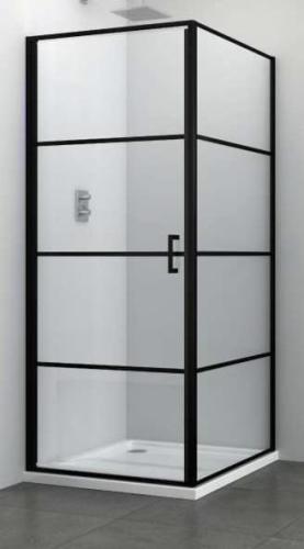 ELITE BLACK Ścianka prysznicowa profile czarny mat 90x195 cm F90B3 Sanotechnik