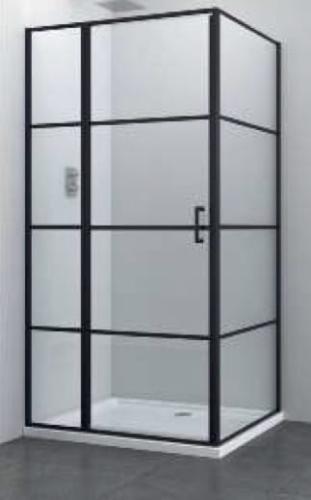 ELITE BLACK Kabina prysznicowa prostokątna profile czarny mat 120x80x195 cm K120BF80B3 Sanotechnik