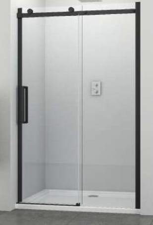 ELITE BLACK Drzwi prysznicowe do wnęki przesuwne profile czarny mat 120x195 cm G120B Sanotechnik
