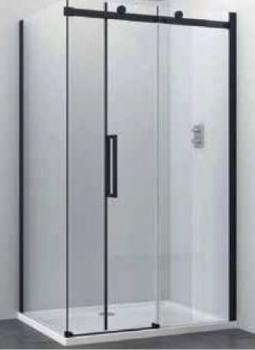 Kabina prysznicowa prostokątna drzwi przesuwne 120 x 90 x 195 cm ELITE BLACK G120BH90B Sanotechnik