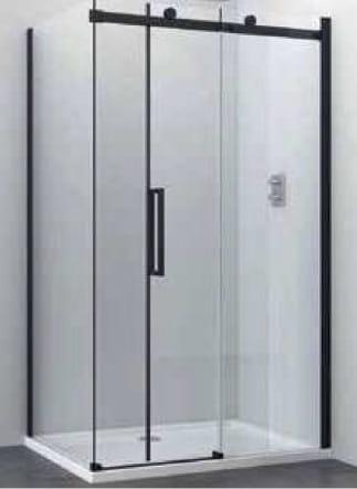 Kabina prysznicowa prostokątna drzwi przesuwne 120 x 90 x 195 cm ELITE BLACK G120BH90B Sanotechnik