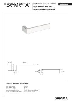 GAMMA Wieszak na papier toaletowy 145812222 Bemeta wymiary