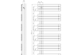 Grzejnik łazienkowy 600 x 1500 mm biały SILVANA 771 W IR163 Sapho rysunek