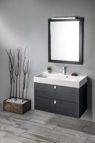 Umywalka kompozytowa meblowa 90 x 46 cm biały AMUR 55032 Sapho na szafce