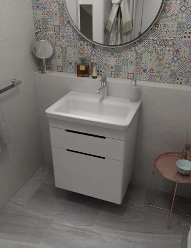 Umywalka ceramiczna meblowa 60 x 45 cm biały CITY KE060 Sapho na meblu