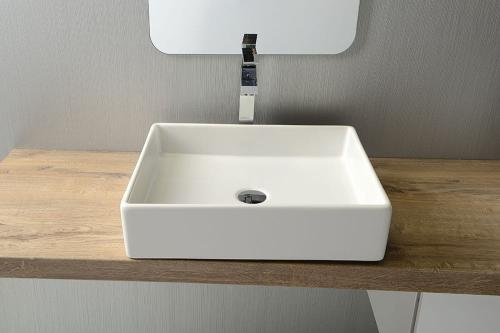 Umywalka nablatowa ceramiczna 50 x 42 cmbiały PURITY (2505) 10PL66050 ISVEA wizualizacja