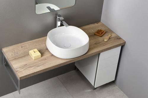 Umywalka ceramiczna nablatowa 42 x 15 x 42 cm biały JUMPER WH072 Sapho wizualizacja