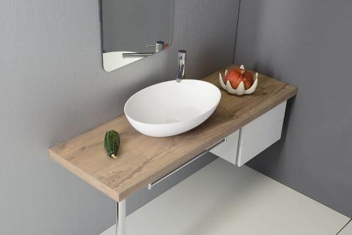 Umywalka nablatowa 60 x 40 x 14,5 cm biały mat THIN WN893 Sapho na blacie