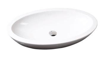 Umywalka ceramiczna nablatowa 75 x 16 x 42 cm biały SISTEMA 10AR65075 ISVEA