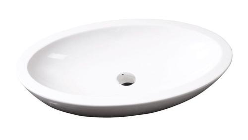 Umywalka ceramiczna nablatowa 75 x 16 x 42 cm biały SISTEMA 10AR65075 ISVEA