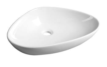 Umywalka nablatowa ceramiczna 58,5 x 14 x 39 cm biały TERUEL BH7007 Sapho