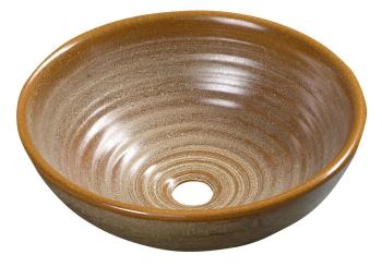 Umywalka ceramiczna nablatowa, okrągła 42,5 x 14 cm brązowy ATTILA DK009 Sapho