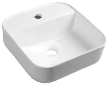 Umywalka nablatowa ceramiczna 39,5 x 39,5 cm biały MOLVENO AR453 Sapho
